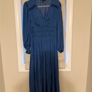 Maje Deep Blue Long Sleeve Dress
